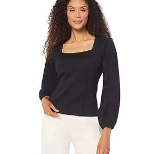 Girl With Curves Ponte Square Neck Blouse 2X (606)